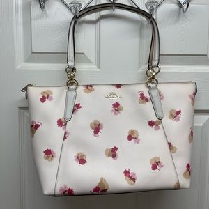 Leather Coach Handbag Spring Flowers